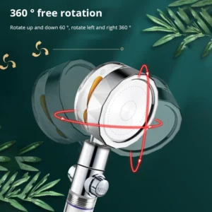 New Propeller Driven Shower Head Cotton Filter Turbocharged High Pressure Handheld Shower Nozzle