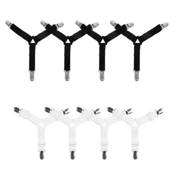 Triangle Bed Sheet Holders Fitted Sheet Clips Adjustable Sheet Suspenders Mattress Gripper Clips for Bed Mattress Cover - Image 4
