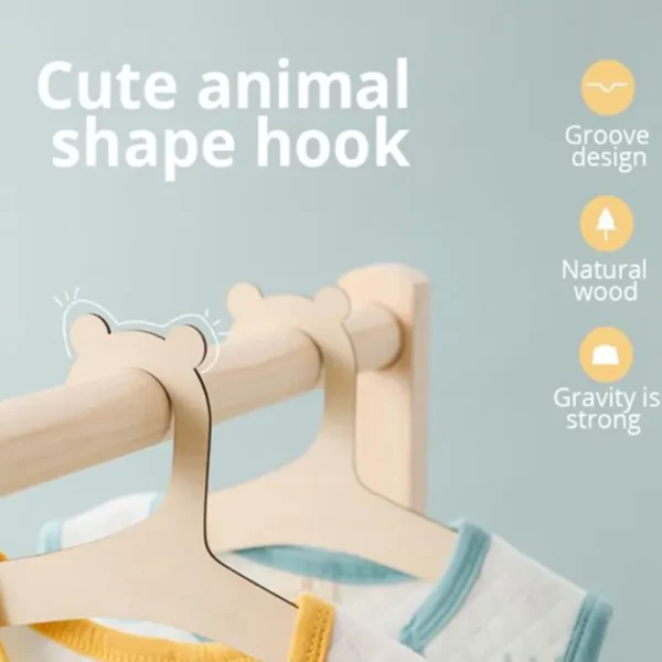 10 Pcs Baby Creative Hanger Rack Baby Wooden Clothes Hanger Home Baby Room Nursery Decor for Kids Present - Image 1