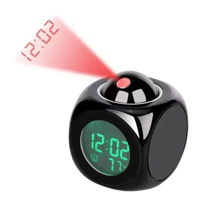 kf-Sf19faad3c72447bca8f497347f8e4c85y 1PCProjection Alarm Clock Ceiling Display Snooze Desk Table Clock Voice Multifunction Digital Projection Clock Temperature Displ - Image 1