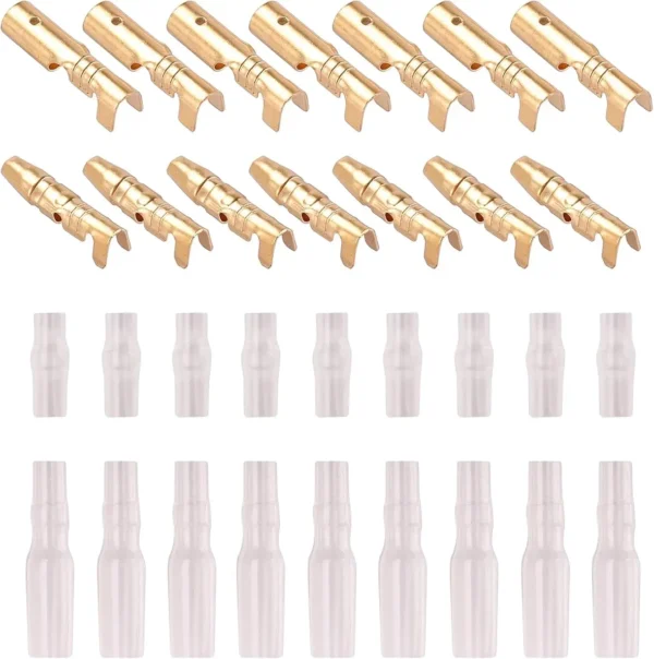 200PCS 3.9mm Bullet Connectors Kit Brass Bullet Male & Female Wire Terminals Connector with Insulation Cover for Motorcycle Moto - Image 4