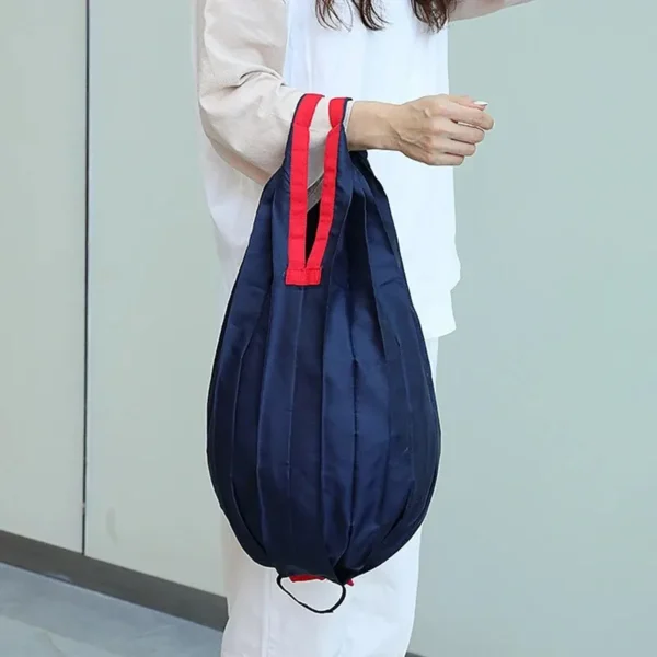 1Pc Folding Eco-friendly Shopping Bag Supermarket Large Capacity and Ultra Lightweight Hand in Hand with Hanging Buckle Bag - Image 5