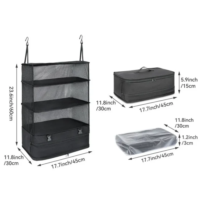 kf-Sf215528744ae406d85d8ef44758d02cbR 1 Set Housewares Luggage Travel Organizer Travel Essentials Hanging Packing Cubes Hanging Shelves Laundry Storage Compartment - Image 6