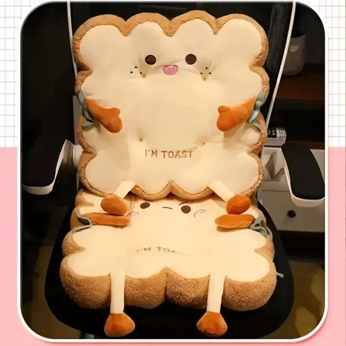 kf-Sf2fa2c171aac4b34a8547e2c2406c296F 1pc Simulation Bread Toast Cushion Stuffed Memory Foam Pillow Sofa Chair Decor Seat Cushion Cute Student Chair Pad - Image 5