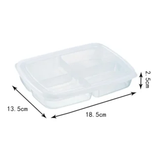 1pc Transparent Four Grid Refrigerator Large Capacity Storage Box Frozen Meat Compartment Food Sub-packed Kitchen Tools