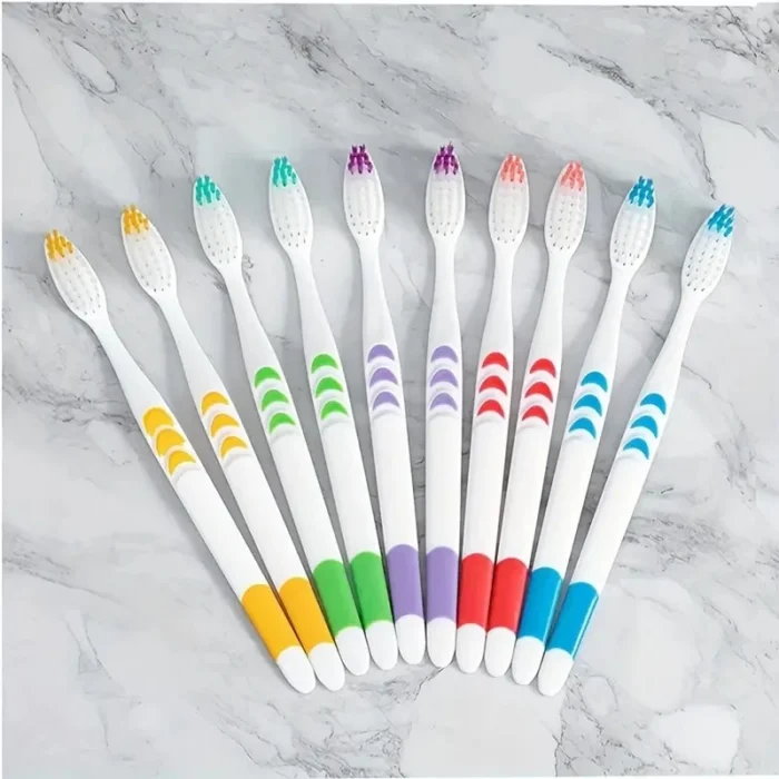 kf-Sf52e0d6f445047a2b9e3ee3d195b2c94a 10pcs Double Ultra Soft Toothbrush, Bamboo Charcoal NanoToothbrushes, Dental Personal Teeth Brush Support Adult Toothbrush - Image 2