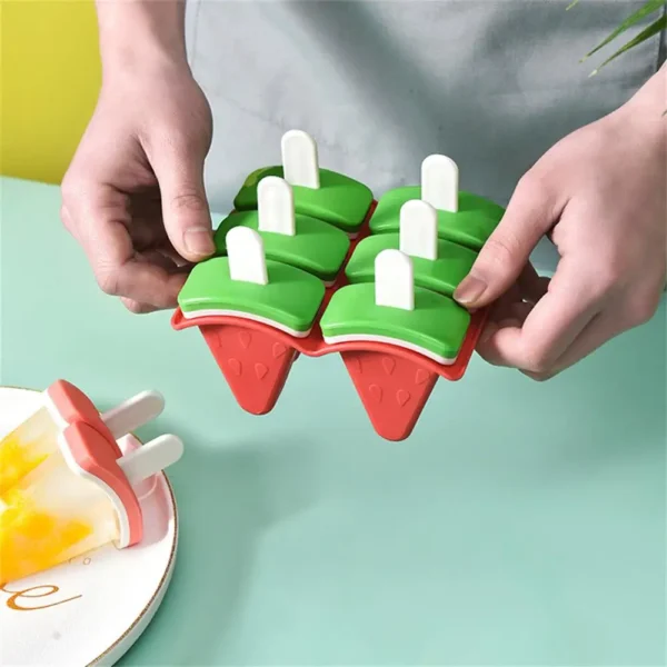 Ice Cream Mold With Cover Watermelon Shape Mold DIY Homemade Ice Popsicle Mould Frozen Juice Milk Kitchen Ice Cream Make Tools - Image 5