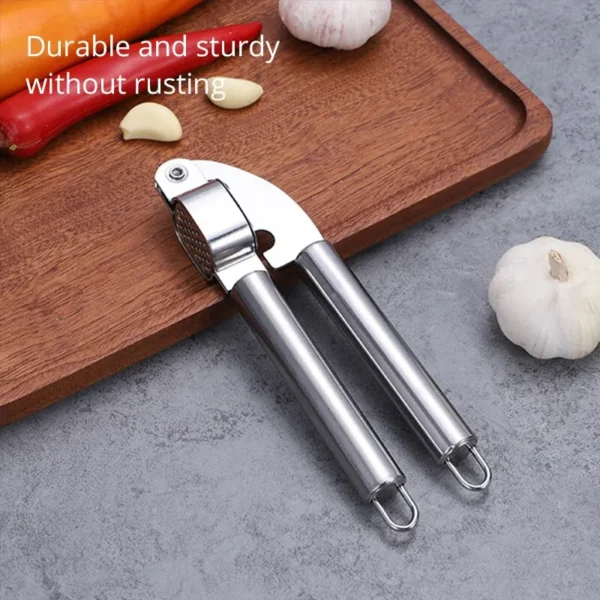 1pc Stainless Steel Garlic Press Household Garlic Garlic Press Manual Garlic Press Creative Kitchen Tools - Image 3