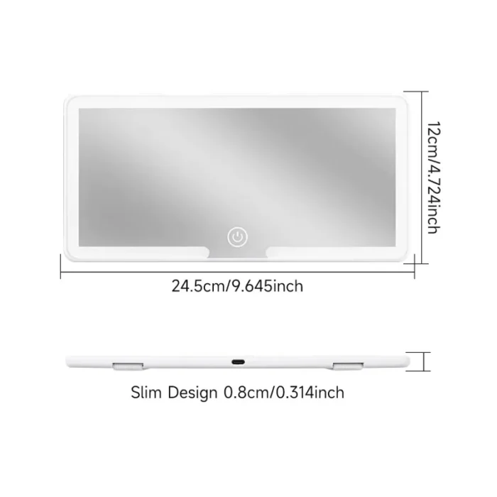 kf-Sfa3b67a644704f44a13d856613fb5290T Car Interior Mirrors Sun Visor Plate LED HD Makeup Mirror for Girls Women Rechargeable Fill Light Universal Thin Vanity Mirror - Image 2