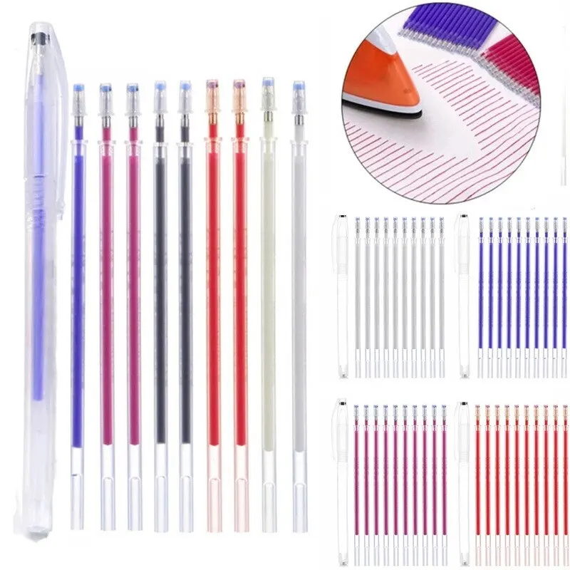 kf-Sfa465fad946d47cfb3fe2f324f99c12d2 10pcs/Set Marker Pen High Temperature Traces Disappear For Patchwork Fabric PU Leather and Marking Sewing Supplies - Image 1