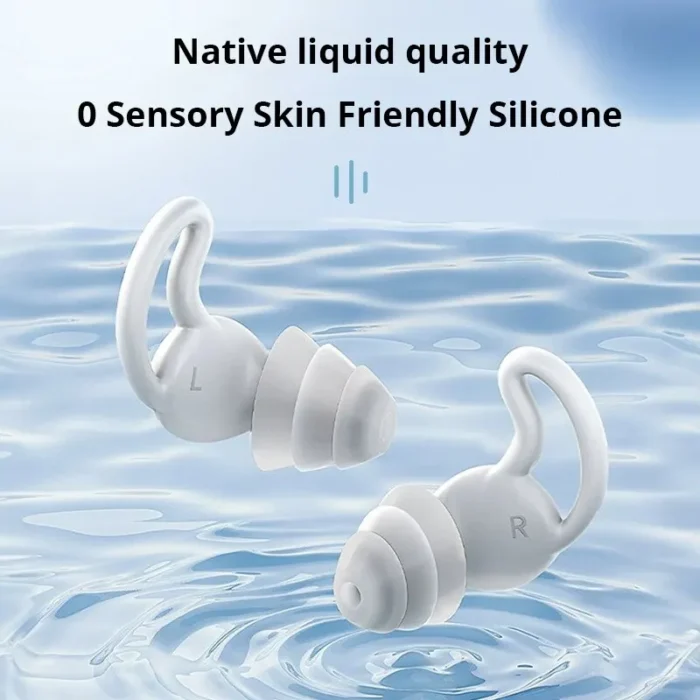 kf-Sfa800491d1374aa69fa89fee600ac81dF Soundproof Earplugs Three Layer White Silicone Earplugs Waterproof Swimming Earplugs Sleep Noise Reduction - Image 2