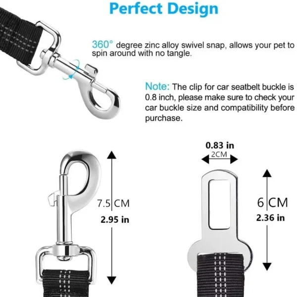 Elastic Nylon Dog Seat Belt For Small Large Dogs Adjustable Reflective Durable Lead Puppy Travel Car Safety Rope - Image 3