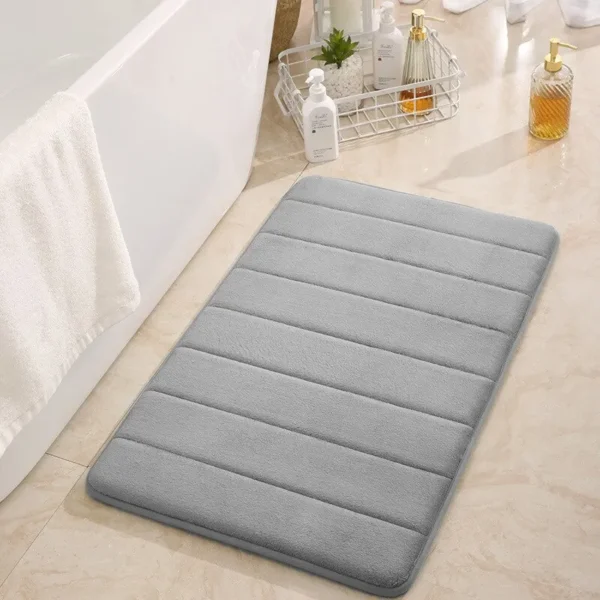 1pc 50*80cm Bathroom Anti-skid Mat, Quick Water Absorption, Dry Machine Washing, Memory Cotton, Toilet Mat, Soft - Image 2