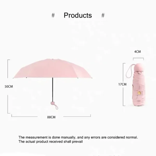 1pc Travel Umbrella With 6 Rib Reinforced Auto Open Close Compact Lightweight Automatic Strong Waterproof Folding Umbrellas - Image 6