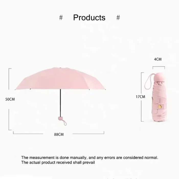 1pc Travel Umbrella With 6 Rib Reinforced Auto Open Close Compact Lightweight Automatic Strong Waterproof Folding Umbrellas - Image 6