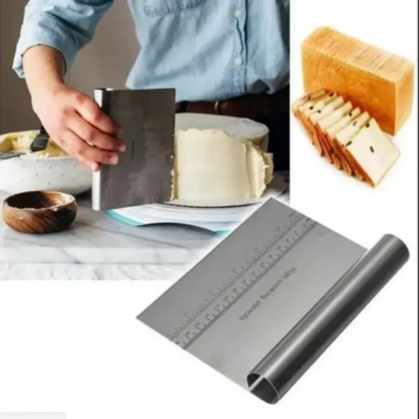 Stainless Steel Scraper Cake Sachima Cream Scraper Sausage Flour Scraper Cut Dough Baking Scraper Multifunctional Cutting Knife - Image 1