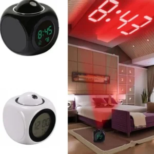 1PCProjection Alarm Clock Ceiling Display Snooze Desk Table Clock Voice Multifunction Digital Projection Clock Temperature Displ