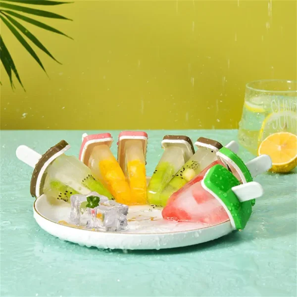 Ice Cream Mold With Cover Watermelon Shape Mold DIY Homemade Ice Popsicle Mould Frozen Juice Milk Kitchen Ice Cream Make Tools - Image 2