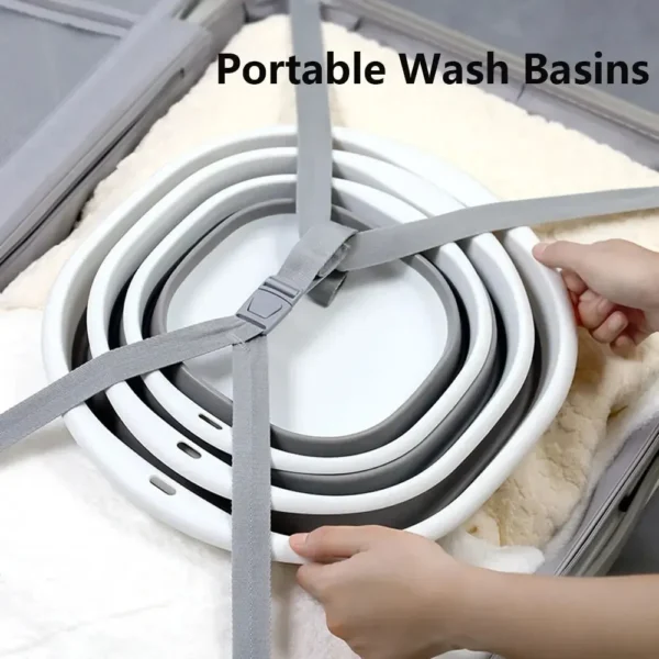 Plastic Folding Basins Portable Wash Basins Folding Laundry Tub Adult Baby Bath Basin Bathroom Kitchen Accessories Wash Basin - Image 5