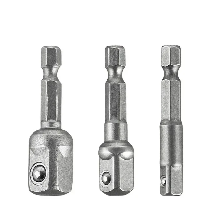 3 Pcs Drill Socket Adapter Impact Drill Extension Drill Bits Bar Socket Adapter 1/4 3/8 1/2 Size Hex Shank Square Head Drill Bit - Image 3