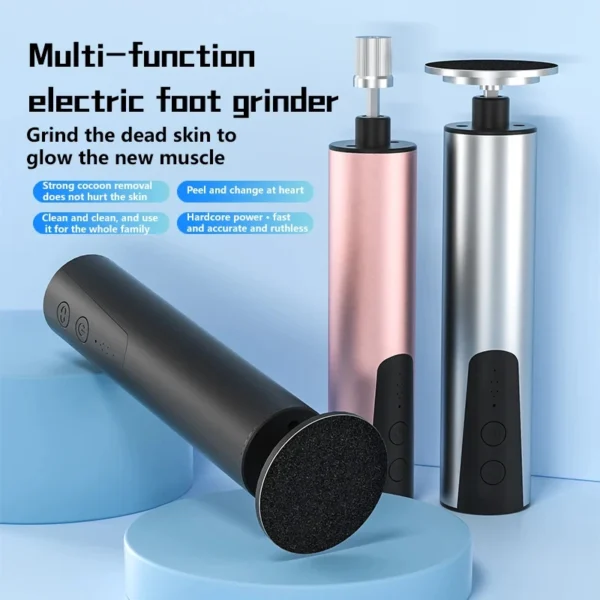 Foot Care File Electric Foot Callus Remover Leg Heels Remove Dead Skin Pedicure Tool Set and Replacement Sandpaper - Image 1
