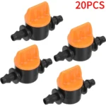 20Pcs Hose Valve Garden Tap Connectors for Drip Irrigation System, 4/7mm Water Flow Control Fittings