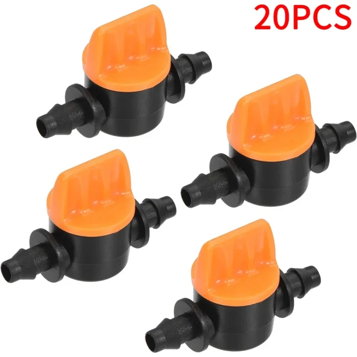 kf-S0bc7f31ccd5941e6b716bd068668a07ac 20Pcs Hose Valve Garden Tap Connectors for Drip Irrigation System, 4/7mm Water Flow Control Fittings - Image 1