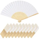 7 Inch Chinese Style Blank Fan Folding Hand Fan Paper Fan for Calligraphy Painting Wedding Gift Individually Packed