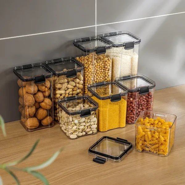 kf-S19222aae582b42dba91ad22ead73bd94q 1pc Clear Food Storage Box,Food Storage Container With Lid, Plastic Kitchen And Pantry Organization Canisters - Image 1