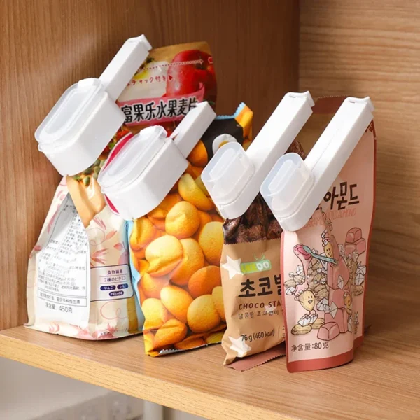 1/2pcs Food Bag Clips, With Lid Sealing Clips, Milk Powder Snack Clips Sealer, Kitchen Food Moisture-Proof Chips Milk Bag Clips - Image 1