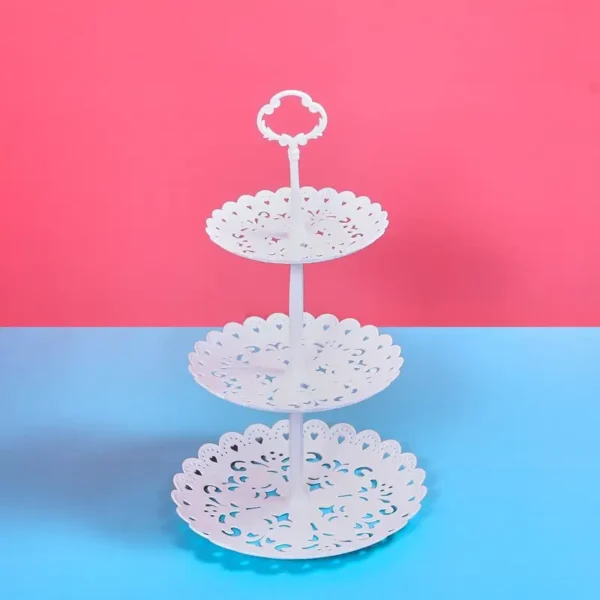 Three-Layer Fruit Plate Dry Fruit Plate Candy Plate Light Luxury Style Tray Dessert Table Decoration Arrangement Plastic Shelf - Image 4