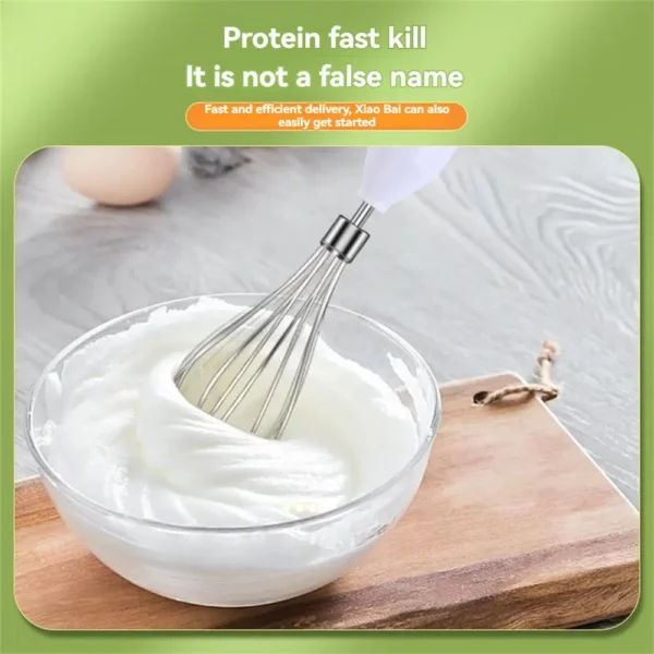 1pcs Handheld Electric Whisk Household Small Creamer With Coffee Frother Egg Whites Mixer - Image 3