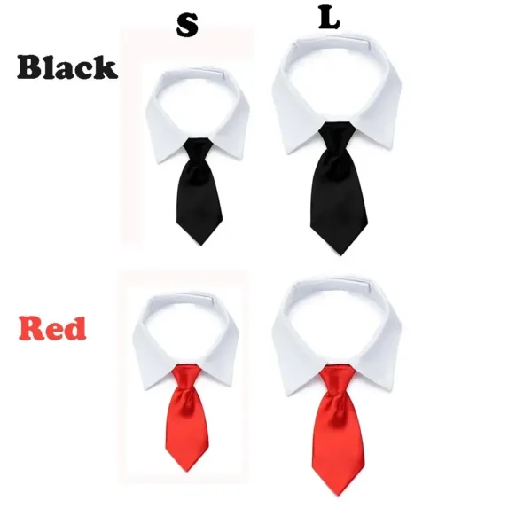 Pet Dog Cat Formal Necktie Tuxedo Bow Tie Black and Red Collar for Dog & Cat Pet Accessories for Wedding Holiday and Party Gift - Image 5