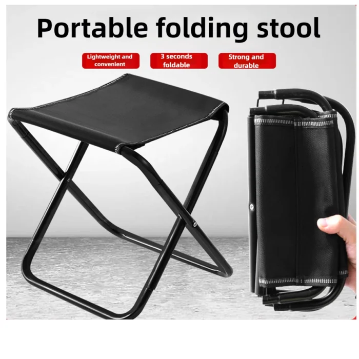 Lightweight Aluminum Alloy Portable Folding Stool Compact Foldable Chair for Outdoor Camping Fishing Travel Commuting Sports - Image 1