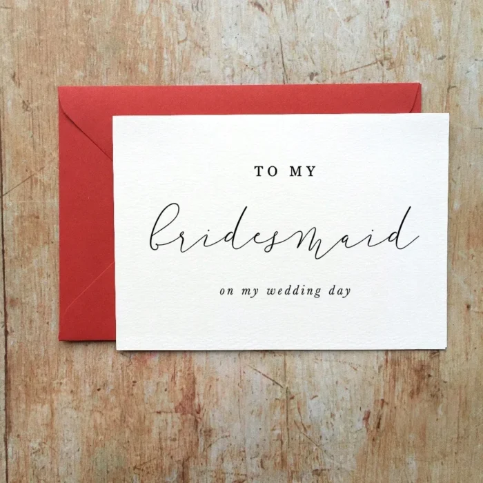 kf-S479792e38f9b480cac06a7b6bee41283N To My Bridesmaid on My Wedding Day Card,To My Maid of Honour Card, To My Wedding Party Card, Wedding Day Card Including Envelope - Image 1