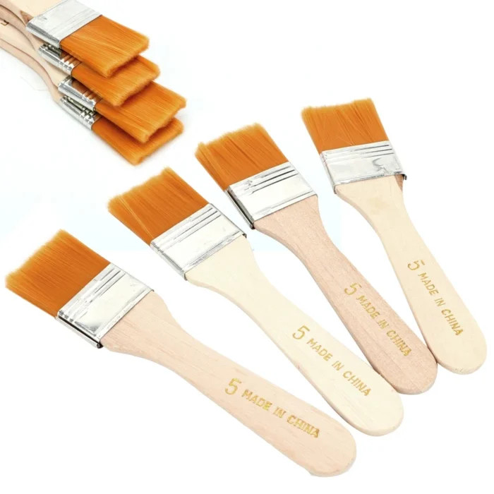 kf-S4bc8b84d41d24c468902331c6fb19c8fs 4Pcs/Set Hair Painting Brush Acrylic Paints Nylon Oil Paint Brush Watercolor Paint Drawing Art Supplies Wood Handles - Image 1