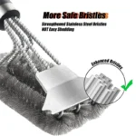 LMETJMA Safe Grill Brush and Scraper with Deluxe Handle 18 inch Grill Cleaner Brush Stainless Steel Bristle Grill Brush JT61 - Image 2