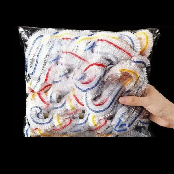 100 Pcs Elastic Food Covers, Disposable Plastic Bowl Lids for Fruit & Vegetable Storage, Freshness Seal Wraps - Image 6