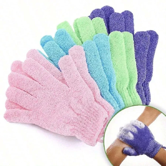 2pcs/6pcs/12pcs Reversible Exfoliating Shower Gloves, Body Scrub Gloves, ,Cleansing Tools Bath Towel Bath Products Back Scrub - Image 1