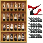 10 Pack Plastic Shoe Rack Adjustable Closet Organizer Space Saving Design for Dorm Living Room High Heels Sneakers Storage