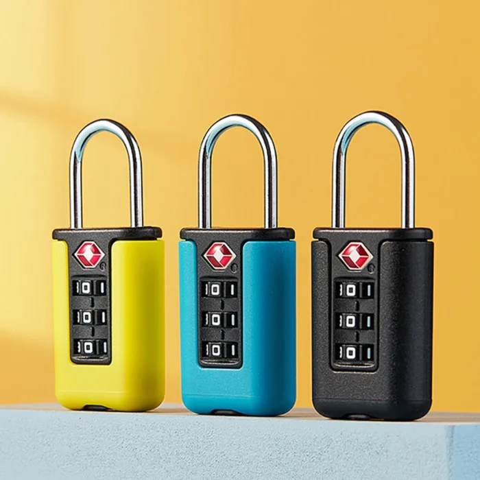 kf-S5ed4cf84b2e343e2bb5c4c7e61eead11b Customs Code Lock for Travel Luggage Password Changeable Black Lock Contrast Design Padlock 3 Digit Combination Lock - Image 1