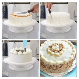 Baking Tools With Non-Slip Edge Plastic Cake Laminating Turntable Table Cake Turntable Laminating Table Cake Tools