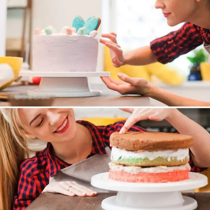 Baking Tools With Non-Slip Edge Plastic Cake Laminating Turntable Table Cake Turntable Laminating Table Cake Tools - Image 6