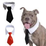 Pet Dog Cat Formal Necktie Tuxedo Bow Tie Black and Red Collar for Dog & Cat Pet Accessories for Wedding Holiday and Party Gift - Image 3