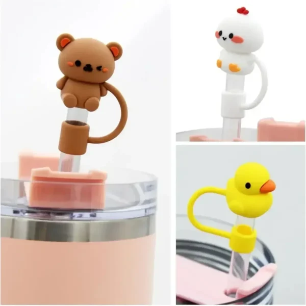 5/1Pcs Straw Cover Cap for Stanley Cup Silicone Straw Topper Compatible with 30&40Oz Tumbler with Handle Dust-Proof Reusable - Image 3