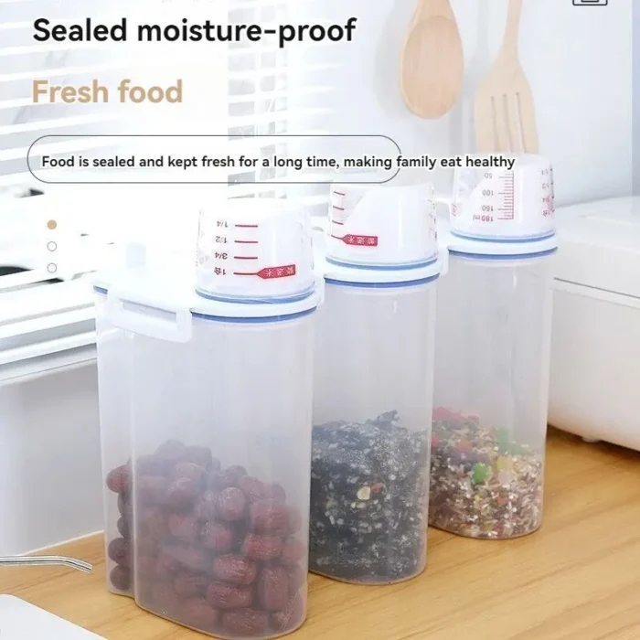 kf-S6d819e1b68864a028ff82d8ce0e5a17co Moisture-proof Grain Jar Rice Jar Grain Storage Box Pet Food Bucket Storage Jar Sealed Bucket Filled Rice Bucket - Image 3