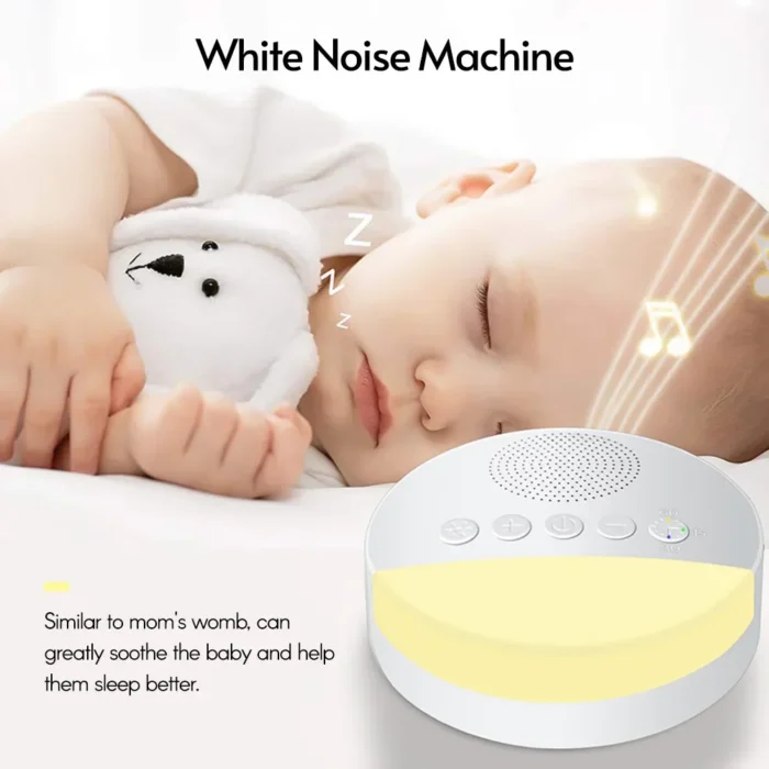 kf-S6dc492a1e09948019346cf653799724e1 Baby White Noise Machine USB Rechargeable Timed Shutdown Sleep Machine Baby Sleep Sound Player Night Light Timer Noise Player - Image 1