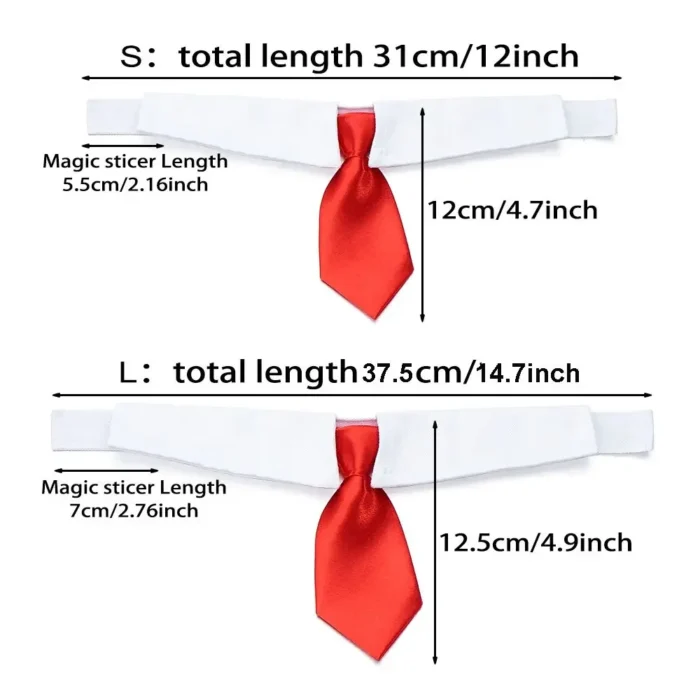kf-S717a01fdb97646588a215f680cca805eO Pet Dog Cat Formal Necktie Tuxedo Bow Tie Black and Red Collar for Dog & Cat Pet Accessories for Wedding Holiday and Party Gift - Image 6
