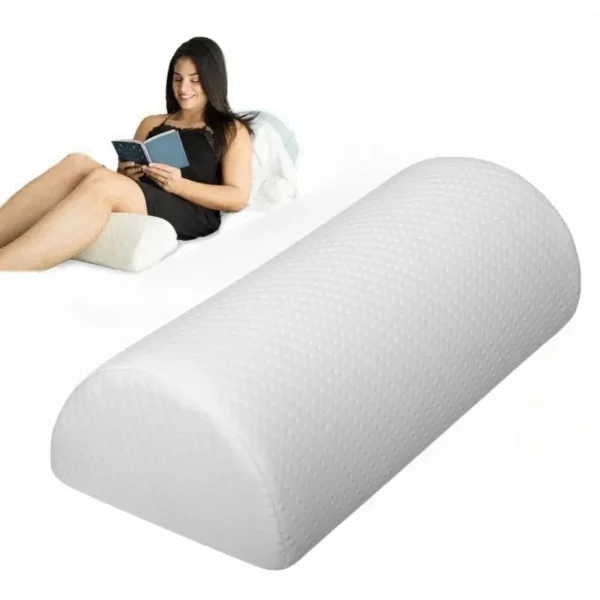 Comfort Bolster Pillow for Legs Back and Head Memory Foam Cotton Cover Lumbar Support Pillow for Semi Roll Pillow - Image 1