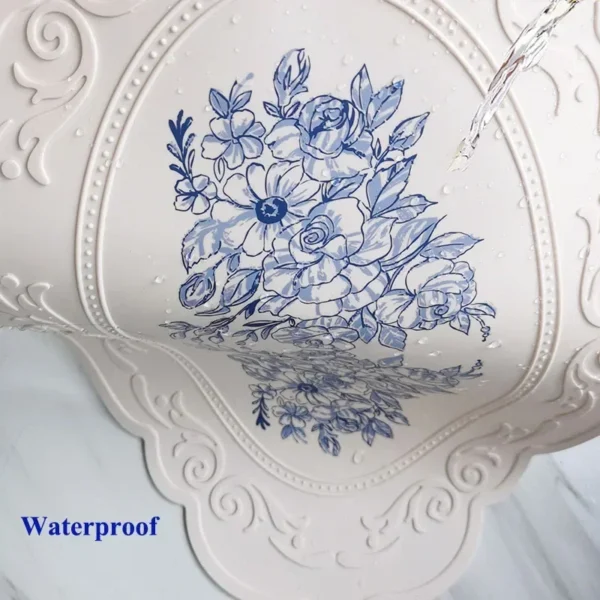 Silicone carved dining mat retro pattern table mat floral placemat for dining table kitchen coffee pad tableware mats waterproof - Image 3